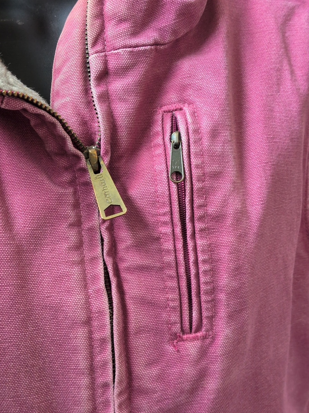 ✨ Carhartt Vintage Duck Vest In Pink Rose Mauve Size Xs - Picture 3 of 8
